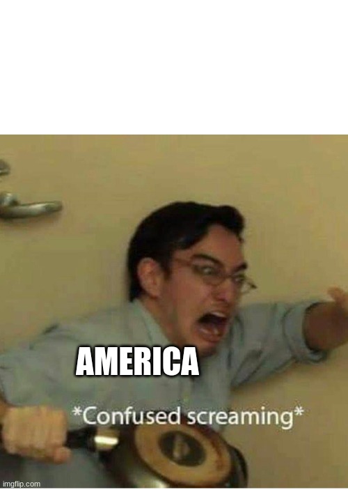 confused screaming | AMERICA | image tagged in confused screaming | made w/ Imgflip meme maker