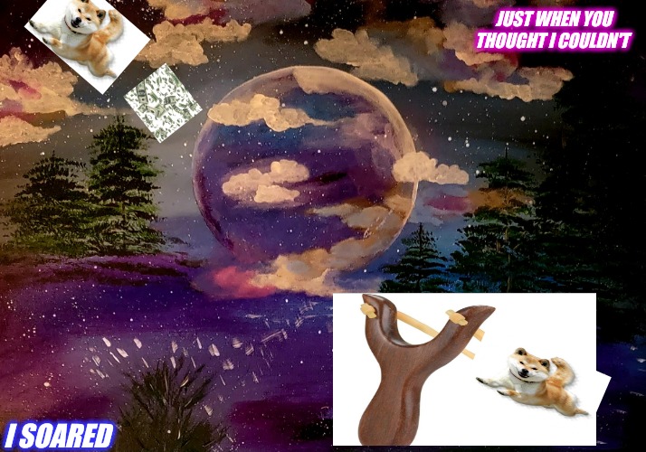 Don't dodge the dream. Doge the dream. | JUST WHEN YOU THOUGHT I COULDN'T; I SOARED | image tagged in who would win,twitter,you don't say,invest | made w/ Imgflip meme maker