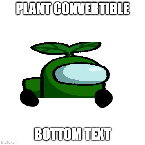 Blank Transparent Square | PLANT CONVERTIBLE; BOTTOM TEXT | image tagged in memes,blank transparent square | made w/ Imgflip meme maker