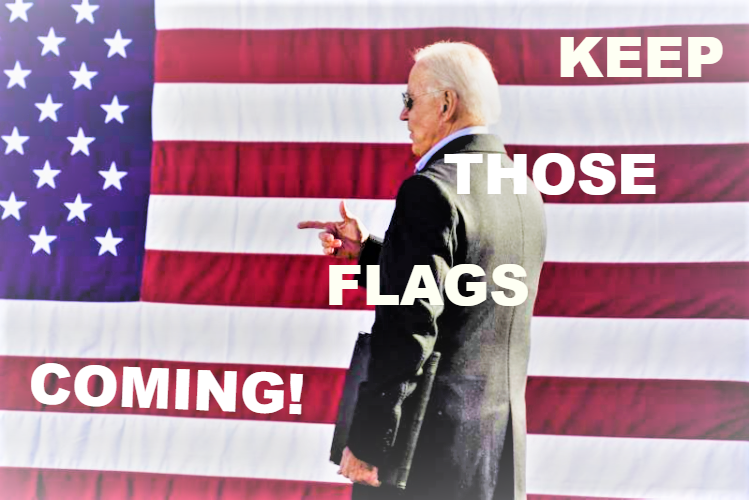 High Quality Joe Biden keep those flags coming Blank Meme Template