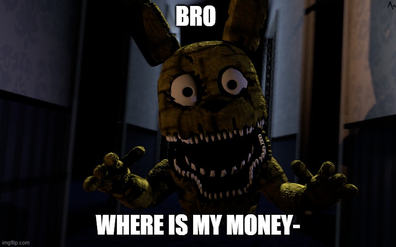 dude | BRO; WHERE IS MY MONEY- | image tagged in money | made w/ Imgflip meme maker