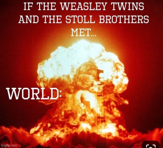 BOOM | image tagged in harry potter,weasley,twins | made w/ Imgflip meme maker