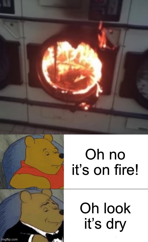 image tagged in memes,tuxedo winnie the pooh,fire | made w/ Imgflip meme maker