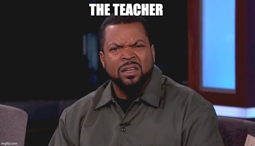 Really? Ice Cube | THE TEACHER | image tagged in really ice cube | made w/ Imgflip meme maker