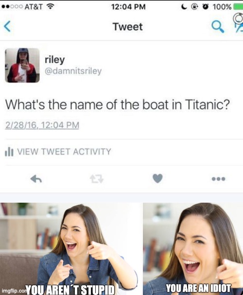 *virtual face palm* | image tagged in ruthless ruth,titanic | made w/ Imgflip meme maker