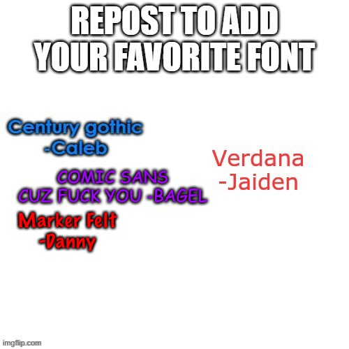 Marker Felt
-Danny | made w/ Imgflip meme maker