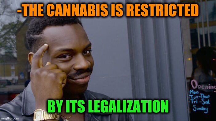 -Most awful law. | -THE CANNABIS IS RESTRICTED; BY ITS LEGALIZATION | image tagged in memes,roll safe think about it,cannabis,gun laws,legalize weed,no anime allowed | made w/ Imgflip meme maker