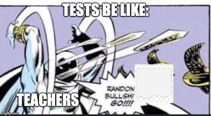 Random Bullshit Go | TESTS BE LIKE:; TEACHERS | image tagged in random bullshit go | made w/ Imgflip meme maker