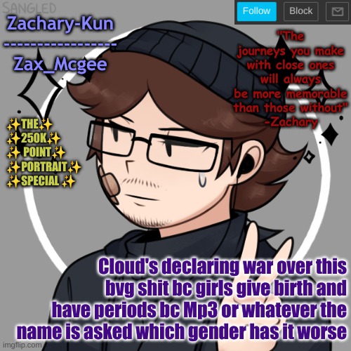 How this started- | Cloud's declaring war over this bvg shit bc girls give birth and have periods bc Mp3 or whatever the name is asked which gender has it worse | made w/ Imgflip meme maker