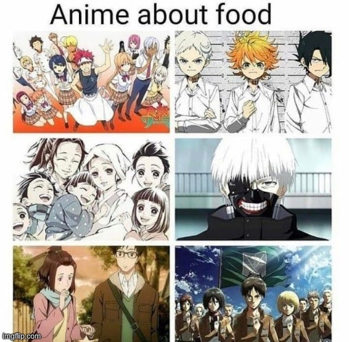yes yes about food | image tagged in anime,crossover ig,food | made w/ Imgflip meme maker