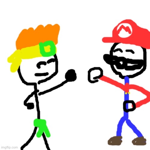 Dan and mario | image tagged in memes,blank transparent square | made w/ Imgflip meme maker