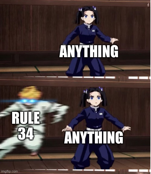 Zenitsu training | ANYTHING; RULE 34; ANYTHING | image tagged in zenitsu training | made w/ Imgflip meme maker