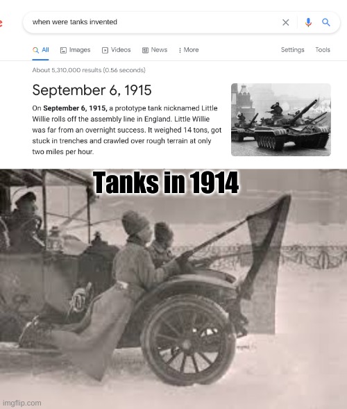 Tonk | Tanks in 1914 | image tagged in russian,civil war,tank | made w/ Imgflip meme maker