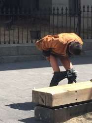 High Quality Guy poops on San Fransisco sidewalk Blank Meme Template