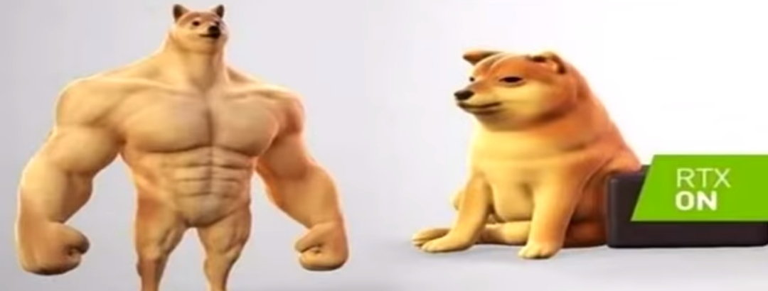 RTX buff doge and cheems Blank Meme Template