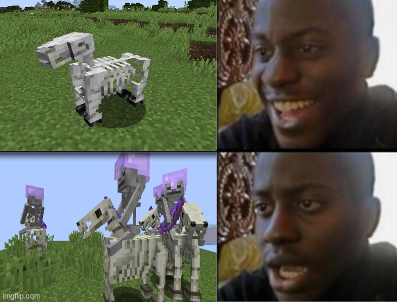 dang it | image tagged in oh yeah oh no,minecraft,skeleton horse,skeleton minecraft,darn it | made w/ Imgflip meme maker
