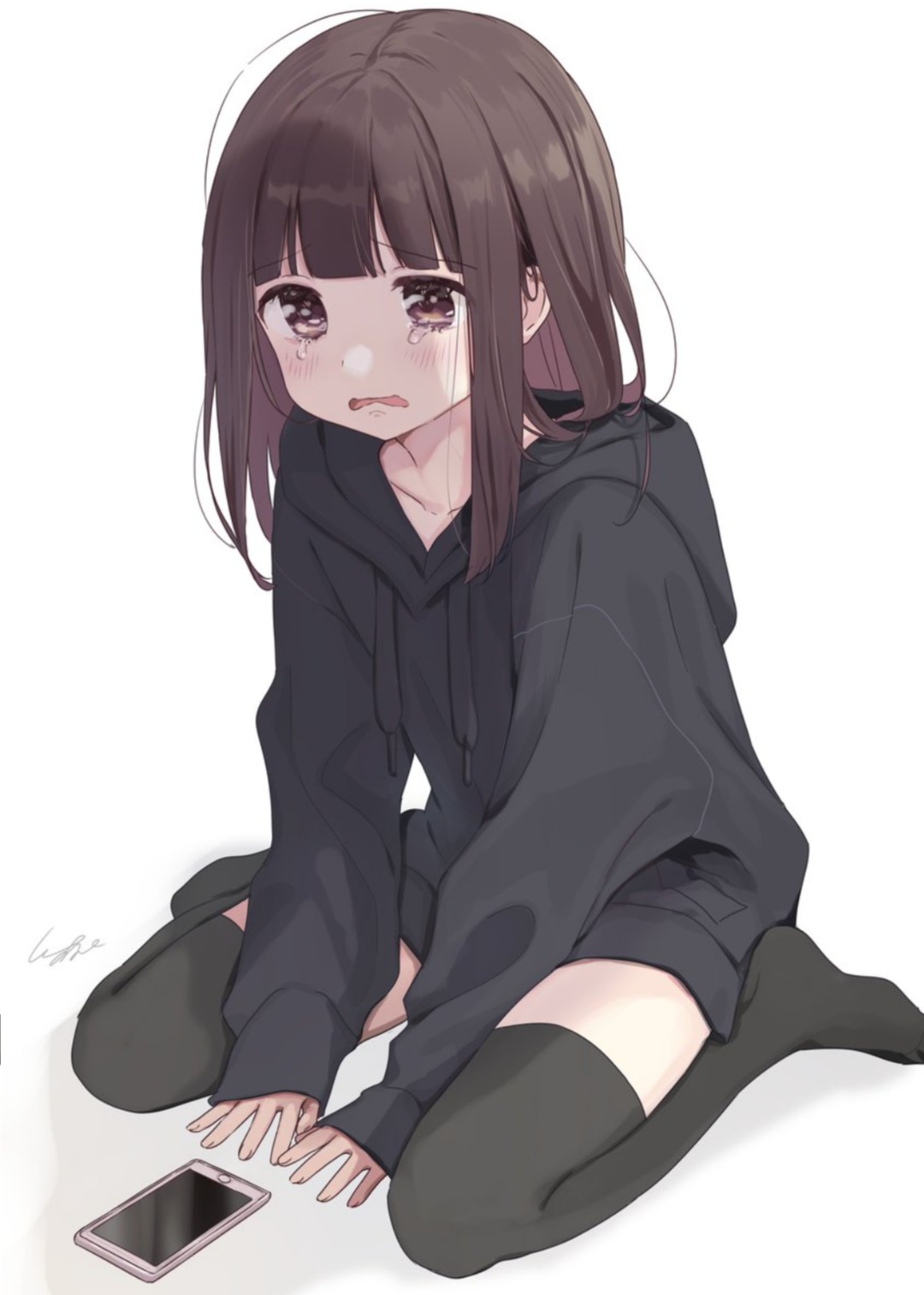 Anime Sad Girl PNG HD Quality  PNG Play