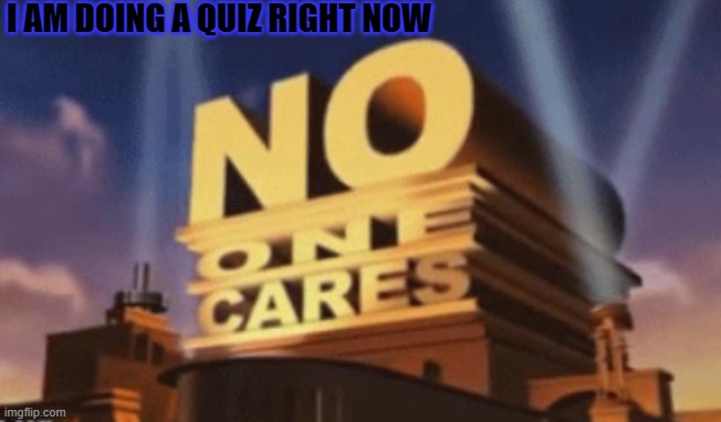 i am doing a quiz right now | I AM DOING A QUIZ RIGHT NOW | image tagged in no one cares | made w/ Imgflip meme maker