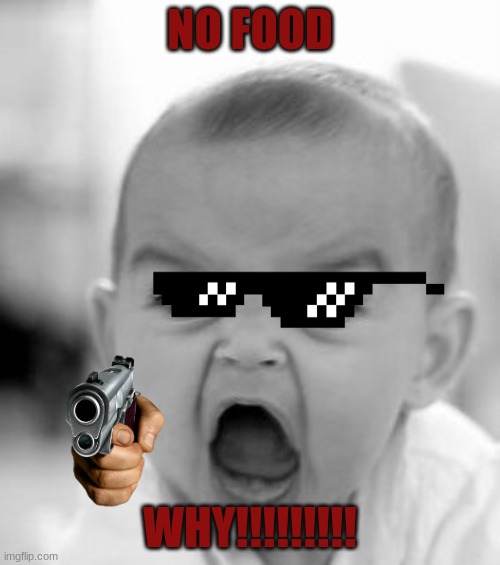 Angry Baby Meme | NO FOOD; WHY!!!!!!!!! | image tagged in memes,angry baby | made w/ Imgflip meme maker