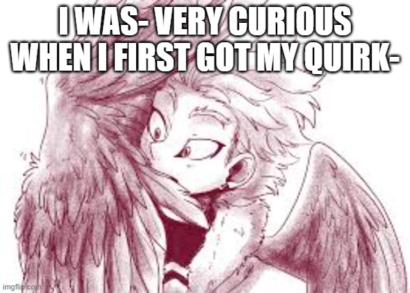 I'm Back! | I WAS- VERY CURIOUS WHEN I FIRST GOT MY QUIRK- | image tagged in mha,anime | made w/ Imgflip meme maker