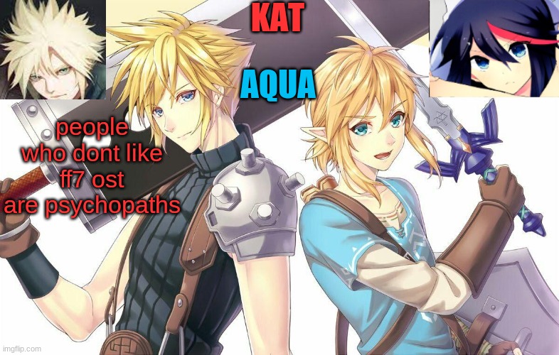ff7xbotw announcement template | people who dont like ff7 ost are psychopaths | image tagged in ff7xbotw announcement template | made w/ Imgflip meme maker
