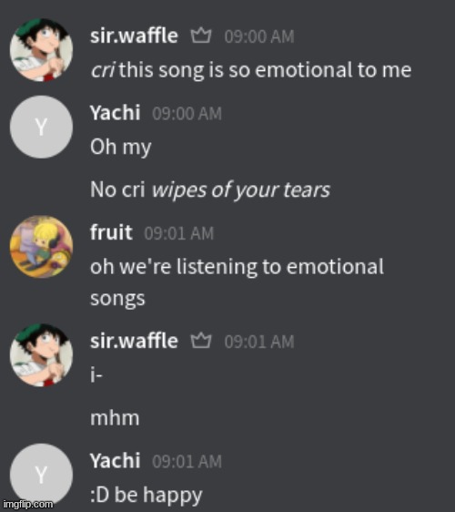 message from yachi | made w/ Imgflip meme maker