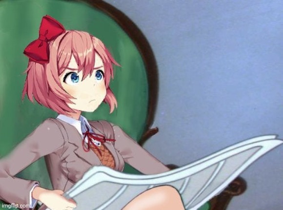 Sayori Newspaper | image tagged in sayori newspaper | made w/ Imgflip meme maker