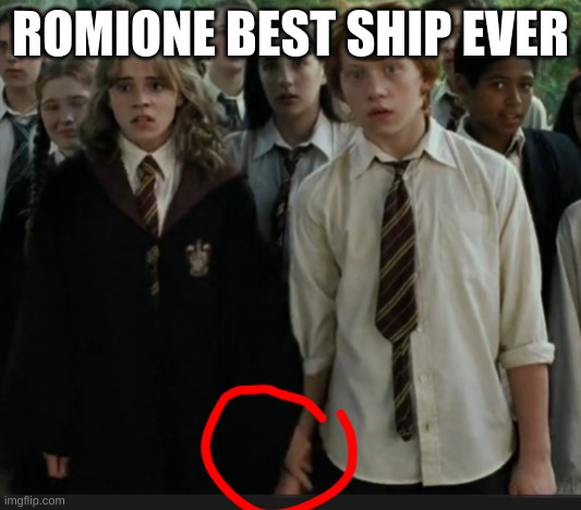 ROMIONE ALL THE WAY!!!!!!!! | ROMIONE BEST SHIP EVER | image tagged in harry potter,romione | made w/ Imgflip meme maker