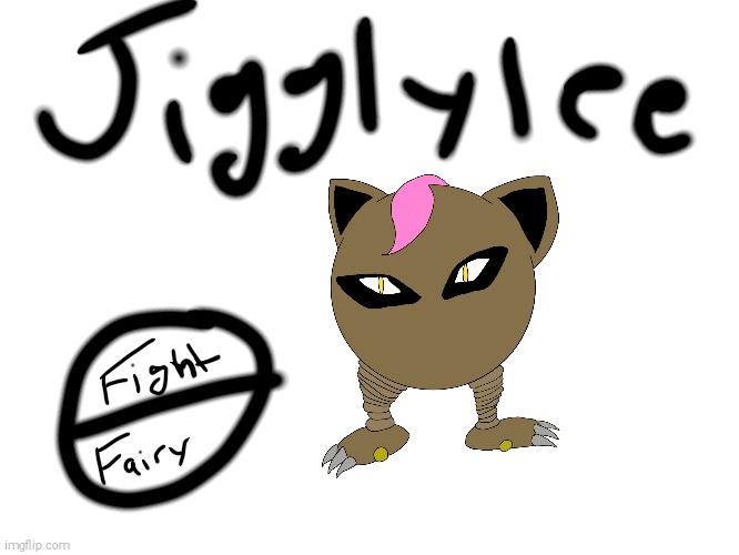 Pokemon fusion: jigglypiff and hitmonlee | made w/ Imgflip meme maker