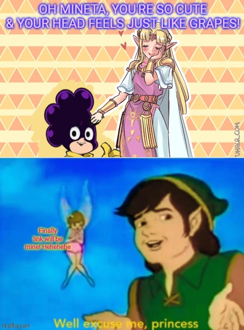 When you find out Zelda left you for the Grape Boi... | image tagged in legend of zelda,link,zelda,mineta,mha,crossover | made w/ Imgflip meme maker