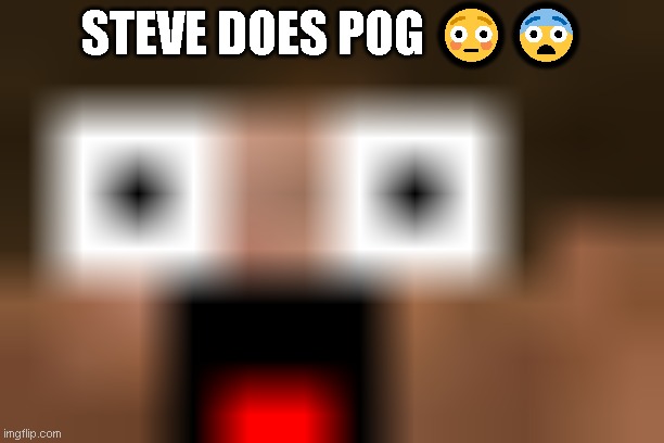 STEVE DOES POG 😳😨 | image tagged in poggers,banned from roblox | made w/ Imgflip meme maker