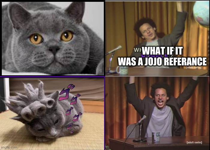 jojo cat | WHAT IF IT WAS A JOJO REFERANCE | image tagged in what if it was purple | made w/ Imgflip meme maker