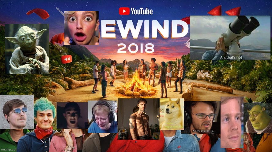 My attempt on fixing youtube rewind | image tagged in youtube rewind 2018,mr beast,yoda,morgz,thats hot,james charles | made w/ Imgflip meme maker