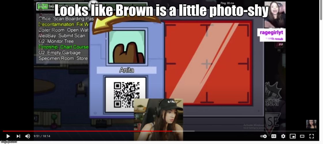 I pause a Sweet Anita vid and saw dis. . . | Looks like Brown is a little photo-shy | image tagged in among us | made w/ Imgflip meme maker