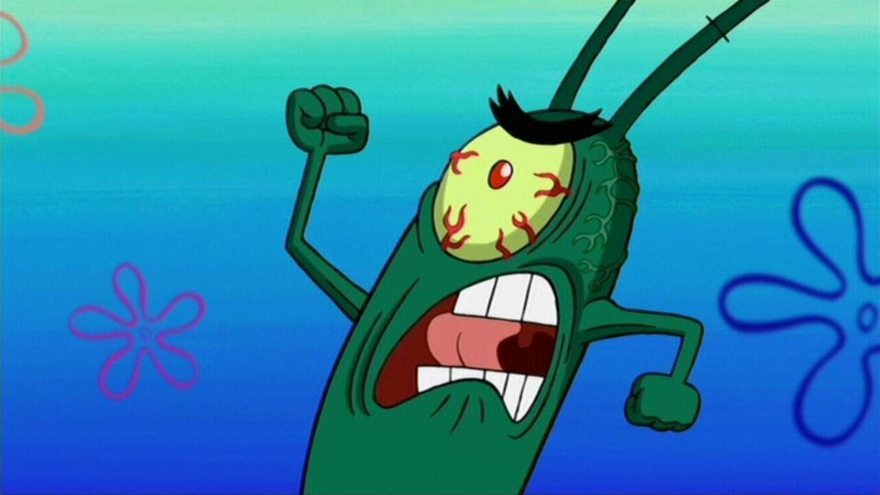 SpongeBob Angry Plankton Blank Meme Template