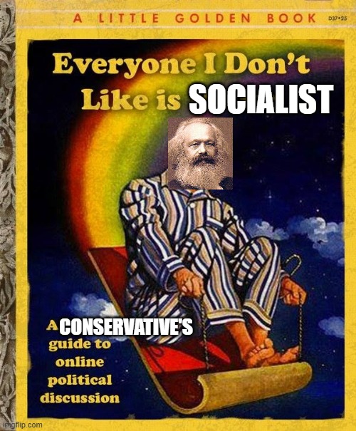 Everyone I don't like is Hitler book | SOCIALIST CONSERVATIVE'S | image tagged in everyone i don't like is hitler book | made w/ Imgflip meme maker