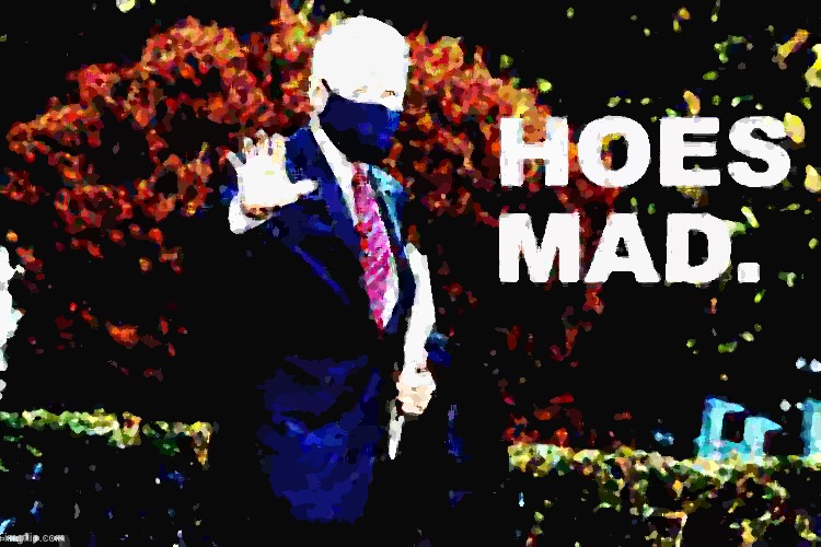 Joe Biden hoes mad deep-fried 1 | image tagged in joe biden hoes mad deep-fried 1 | made w/ Imgflip meme maker
