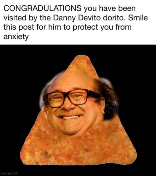 Danny Devito | image tagged in danny devito,doritos,funny,repost,smile,oh wow are you actually reading these tags | made w/ Imgflip meme maker