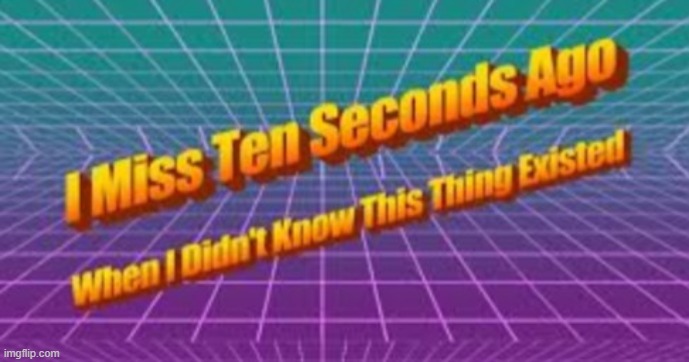 I miss ten seconds ago | image tagged in i miss ten seconds ago | made w/ Imgflip meme maker