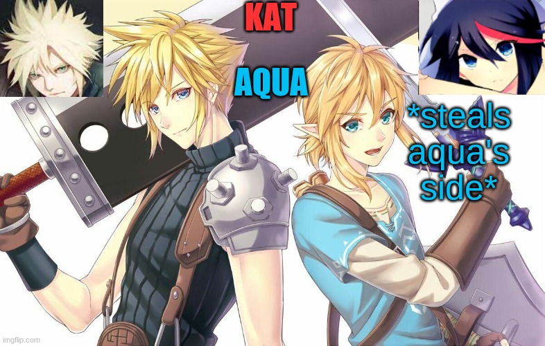 ff7xbotw announcement template | *steals aqua's side* | image tagged in ff7xbotw announcement template | made w/ Imgflip meme maker