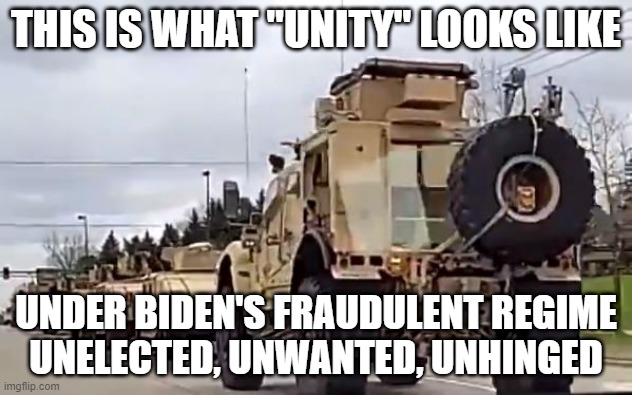 THIS IS WHAT "UNITY" LOOKS LIKE; UNDER BIDEN'S FRAUDULENT REGIME
UNELECTED, UNWANTED, UNHINGED | image tagged in joe biden | made w/ Imgflip meme maker