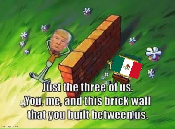 saw a meme about trump wall in legos so why not | image tagged in memes,trump,wall,mexico | made w/ Imgflip meme maker