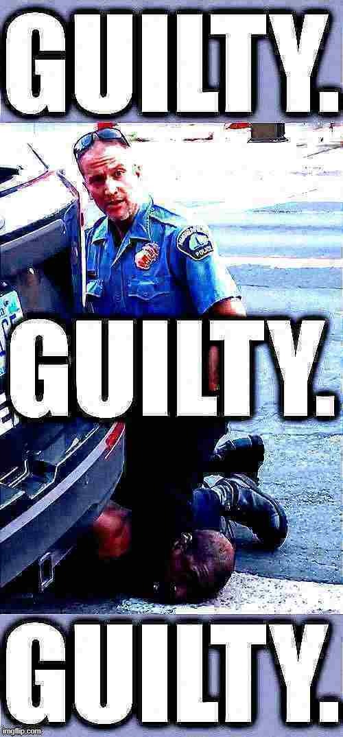 Guilty on all 3 counts. Derek Chauvin is what we said he was: A murderer. | image tagged in george floyd,murder,murderer,guilty,black lives matter,blm | made w/ Imgflip meme maker