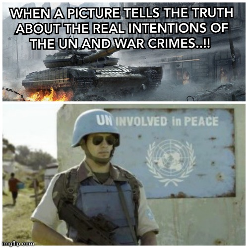 WHEN A PICTURE TELLS THE TRUTH | image tagged in united nations,war,innocent,crime,memes,scumbags | made w/ Imgflip meme maker