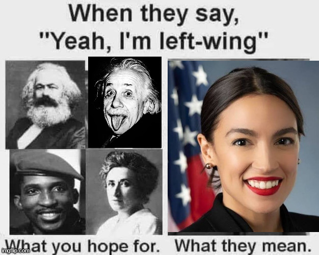 image tagged in aoc,left wing | made w/ Imgflip meme maker