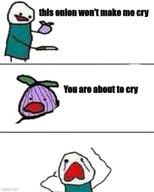 this onion won't make me cry | this onion won't make me cry; You are about to cry | image tagged in this onion won't make me cry | made w/ Imgflip meme maker