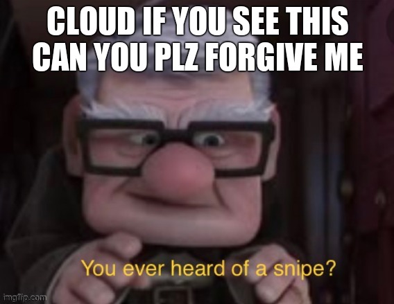 No, nothin happened since the new owner incident, just an FYI | CLOUD IF YOU SEE THIS CAN YOU PLZ FORGIVE ME | image tagged in you ever heard of a snipe | made w/ Imgflip meme maker