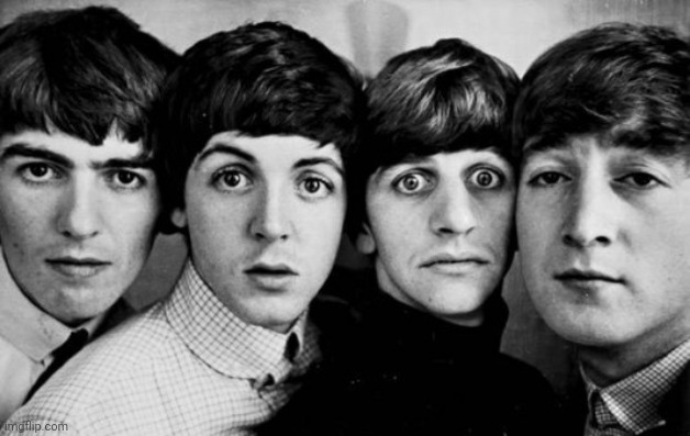 THE BEATLES IN SHOCK | image tagged in the beatles in shock | made w/ Imgflip meme maker