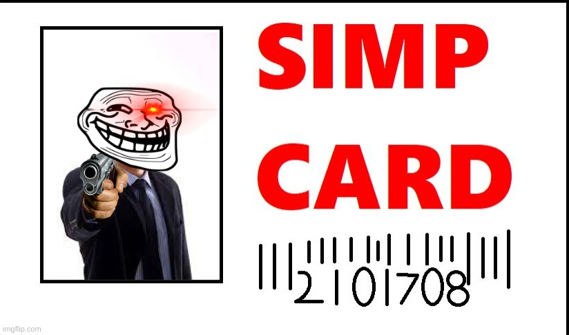 RayBop simp card Blank Meme Template