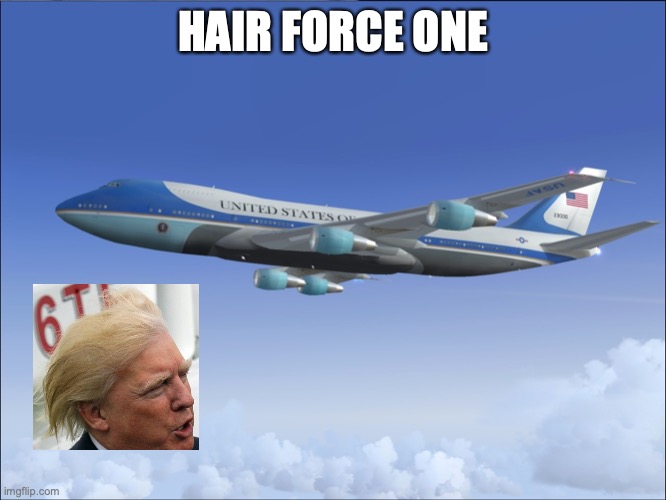 Air Force One | HAIR FORCE ONE | image tagged in air force one | made w/ Imgflip meme maker